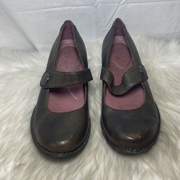 Dansko Adele Brown Leather Mary Jane Wedge Heels Sz 41/10.5-11 - Picture 2 of 8